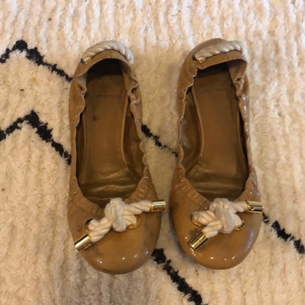 Tory Bruch Flats Beige Size 38 - Used
